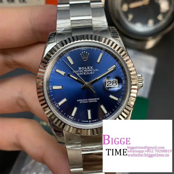 Datejust 41Mm 126334 Fluted Bezel Blue Dial Oyster Bracelet Vsf Vs3235 Option1 Rolex