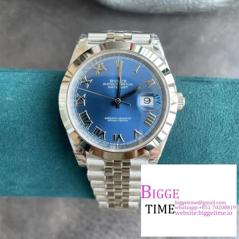 Datejust 41Mm 126334 Fluted Bezel Blue Dial Roma Marker Jubilee Bracelet Clean Factory Cf Vr3235