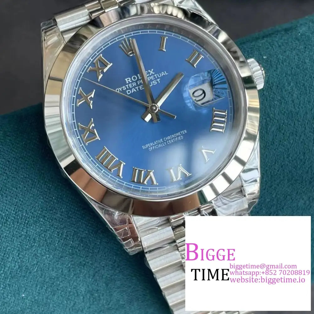 Datejust 41Mm 126334 Fluted Bezel Blue Dial Roma Marker Jubilee Bracelet Clean Factory Cf Vr3235