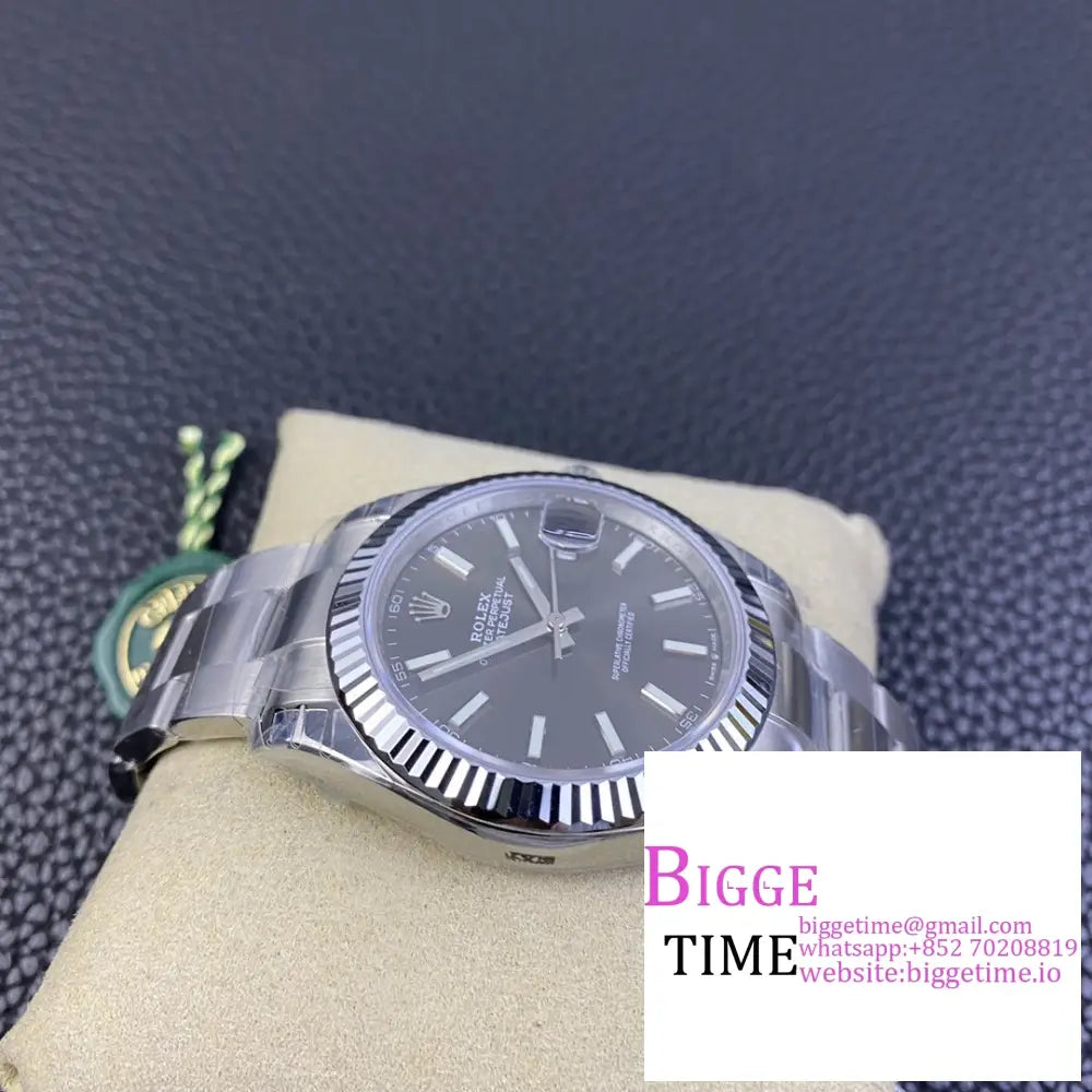 Datejust 41Mm 126334 Fluted Bezel Grey Dial Oyster Bracelet Vsf Vs3235 Rolex