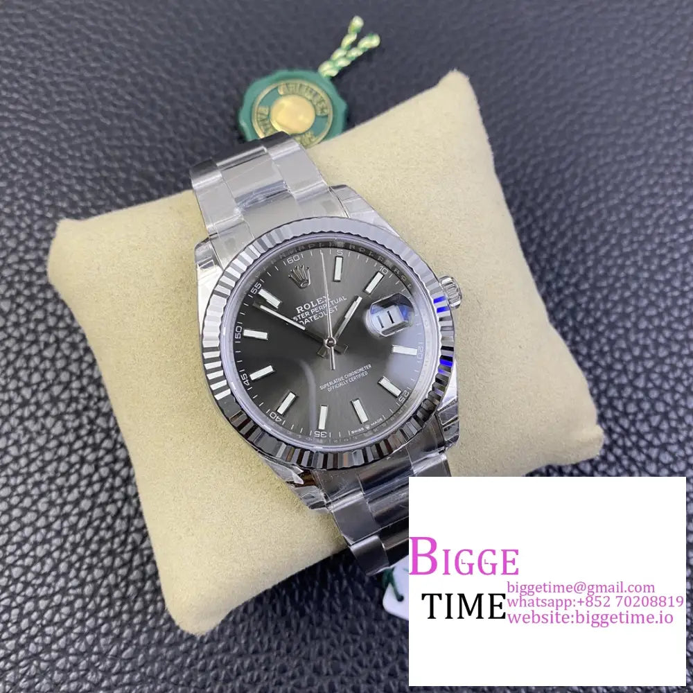 Datejust 41Mm 126334 Fluted Bezel Grey Dial Oyster Bracelet Vsf Vs3235 Rolex