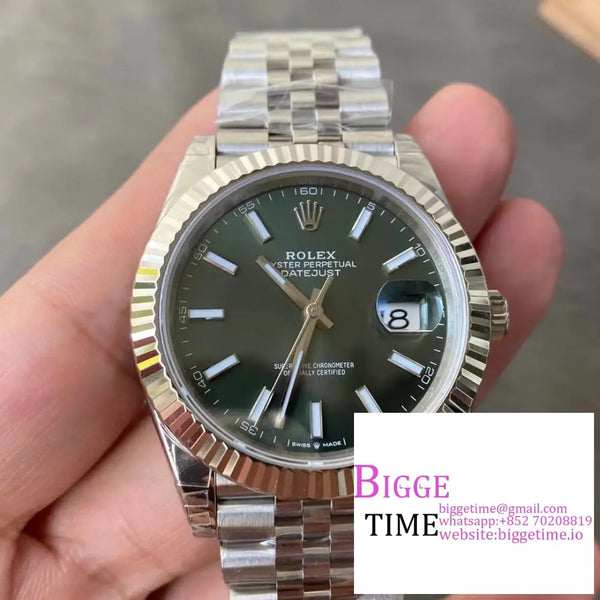 Datejust 41Mm 126334 Fluted Bezel Mint Green Dial Jubilee Bracelet Vsf Vs3235 Option1 Rolex