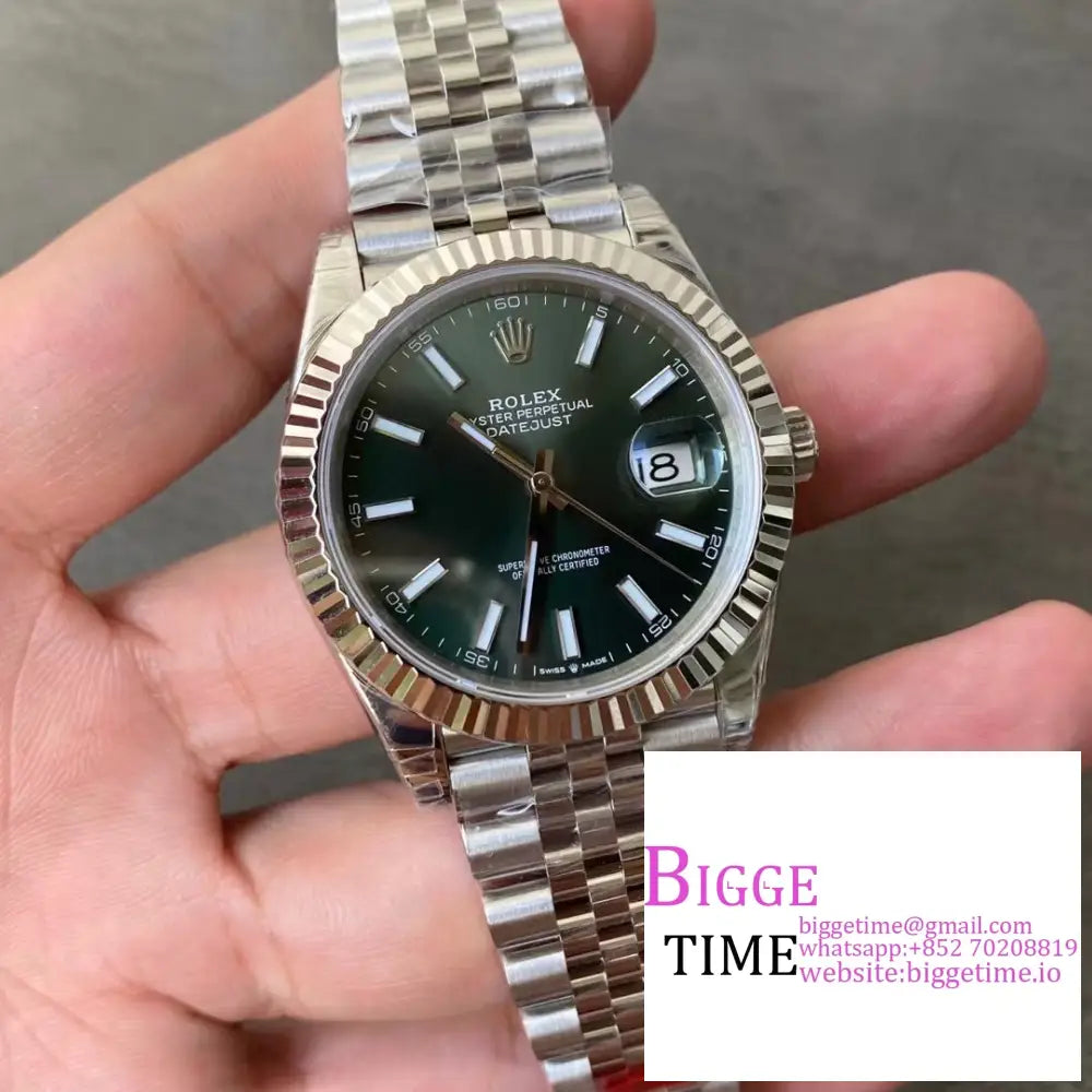 Datejust 41Mm 126334 Fluted Bezel Mint Green Dial Jubilee Bracelet Vsf Vs3235 Rolex