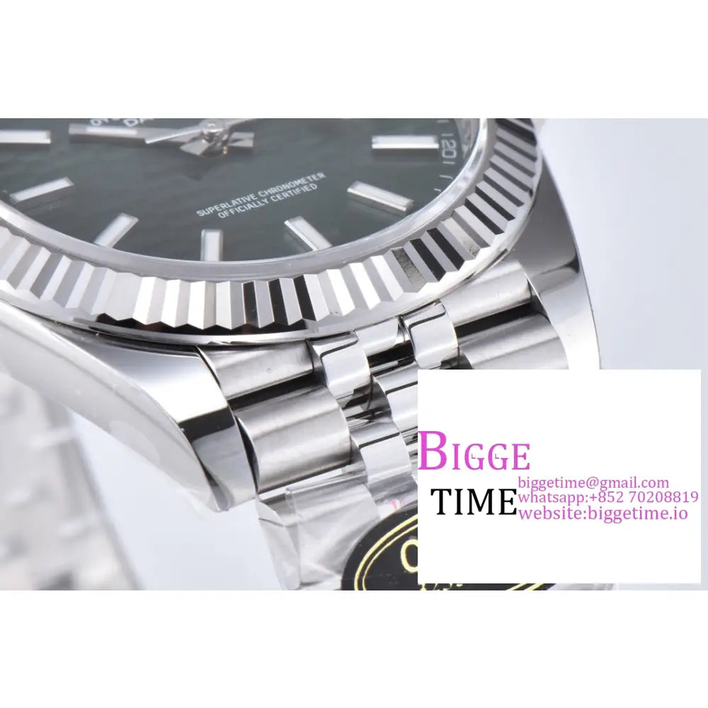 Datejust 41Mm 126334 Fluted Bezel Mint Green Motif Dial Jubilee Bracelet Clean Factory Cf Vr3235