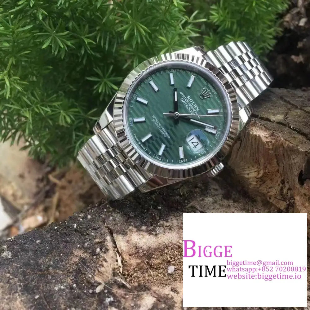 Datejust 41Mm 126334 Fluted Bezel Mint Green Motif Dial Jubilee Bracelet Vsf Vs3235 Rolex