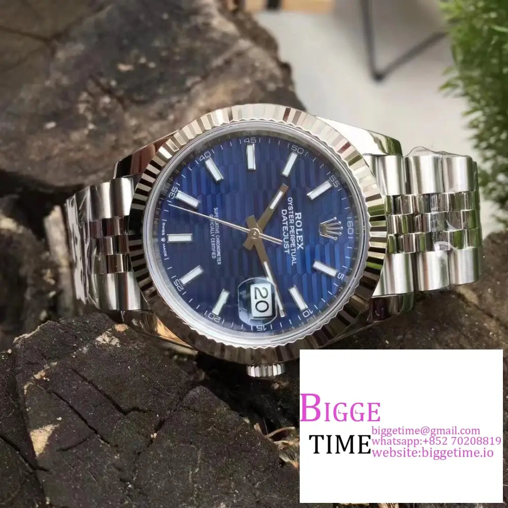 Datejust 41Mm 126334 Fluted Bezel Motif Blue Dial Jubilee Bracelet Vsf Vs3235 Rolex