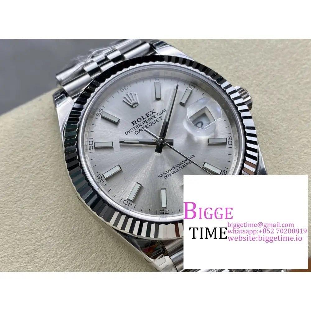 Datejust 41Mm 126334 Fluted Bezel Silver Dial Jubilee Bracelet Vsf Vs3235 Rolex