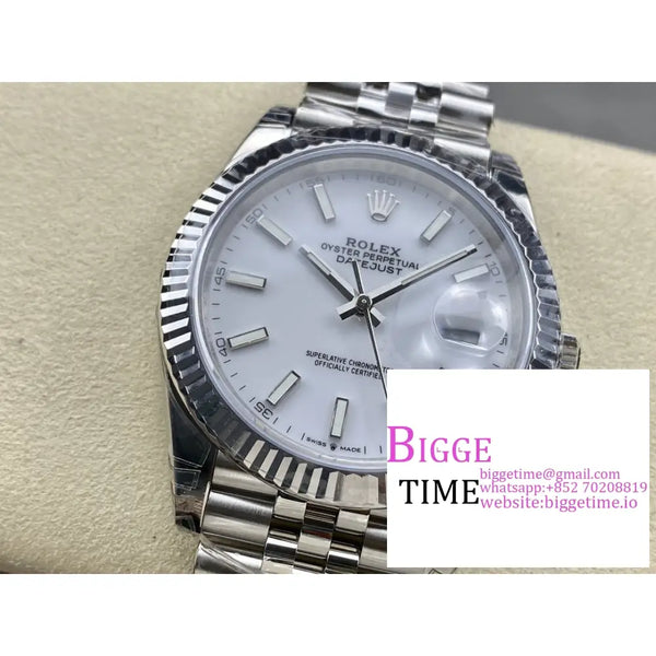 Datejust 41Mm 126334 Fluted Bezel White Dial Jubilee Bracelet Vsf Vs3235 Option1 Rolex