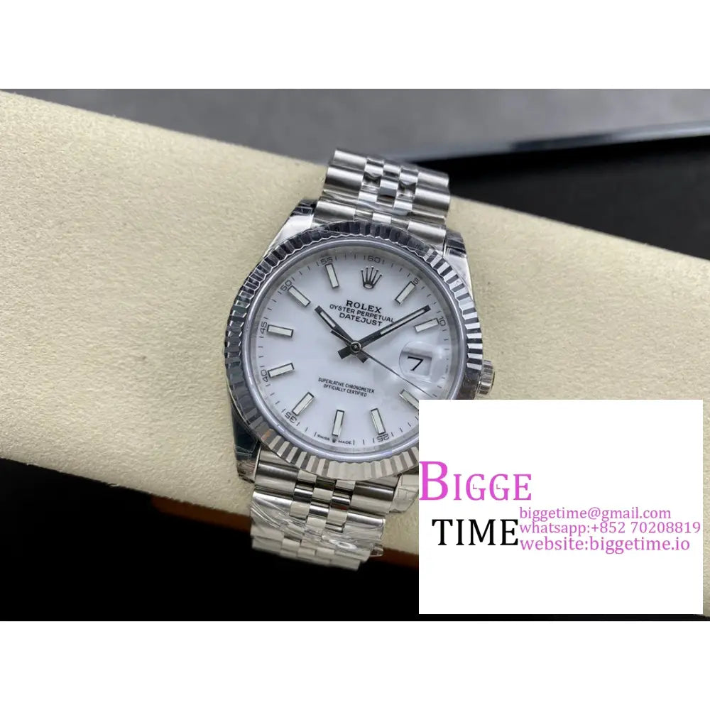 Datejust 41Mm 126334 Fluted Bezel White Dial Jubilee Bracelet Vsf Vs3235 Rolex