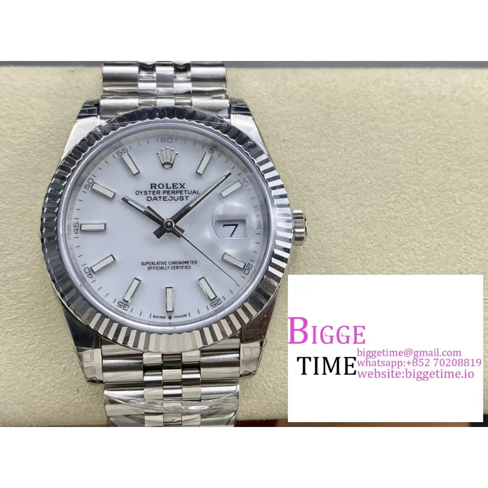 Datejust 41Mm 126334 Fluted Bezel White Dial Jubilee Bracelet Vsf Vs3235 Rolex