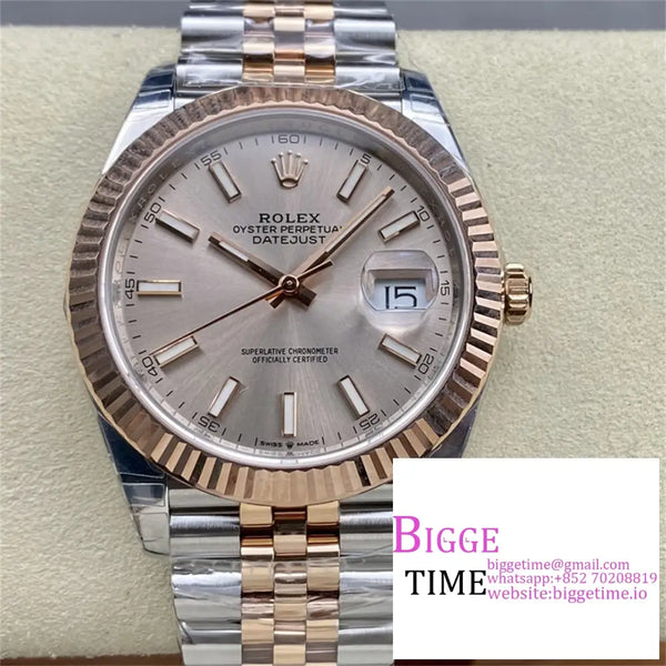 Datejust 41Mm Fluted Bezel Champagne Dial Rg/Ss Jubilee Bracelet Vsf Vs3235 Option1 Rolex