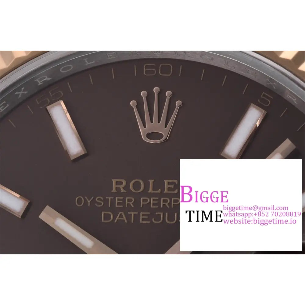 Datejust 41Mm Fluted Bezel Chocolate Dial Rg/Ss Jubilee Bracelet Clean Factory Cf Vr3235 Rolex