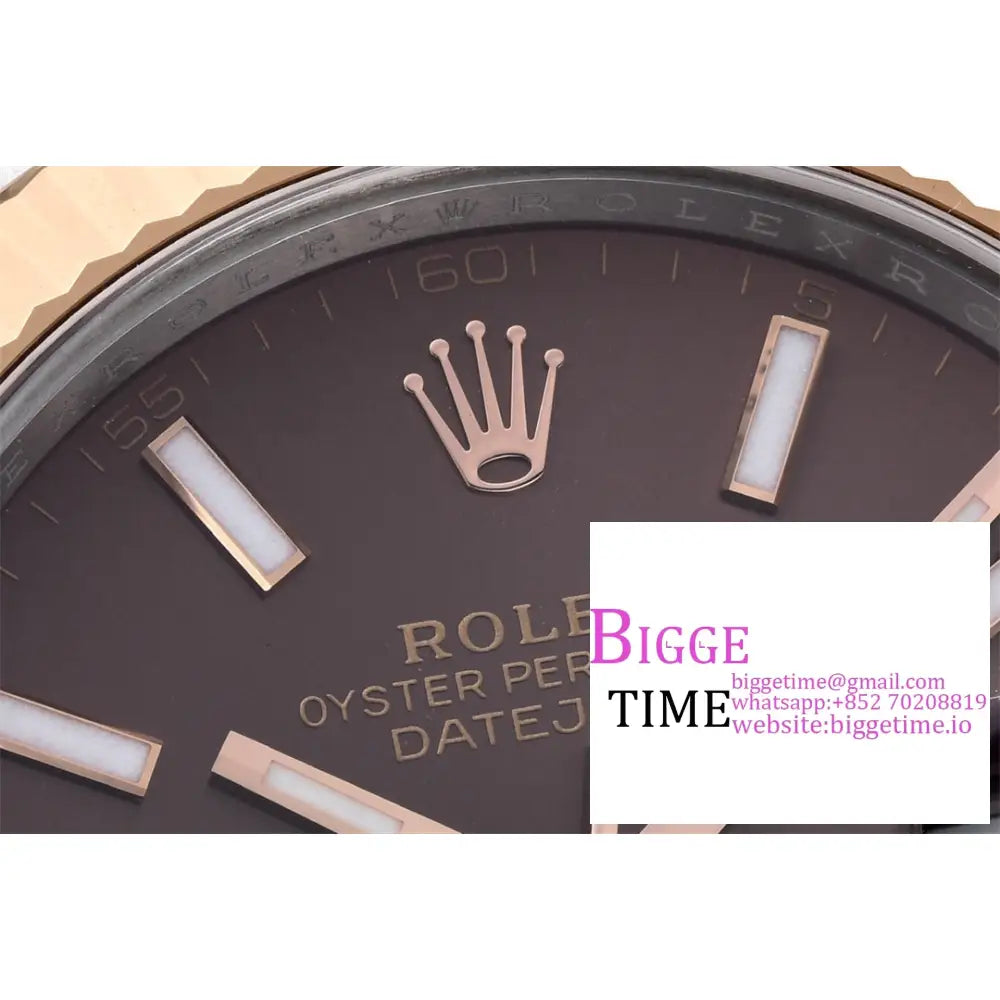 Datejust 41Mm Fluted Bezel Chocolate Dial Rg/Ss Jubilee Bracelet Clean Factory Cf Vr3235 Rolex