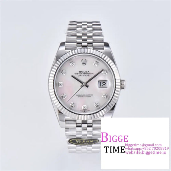 Datejust 41Mm Fluted Bezel Mop Dial Diamond Marker Oyster Bracelet Clean Factory Cf Vr3235 Option1