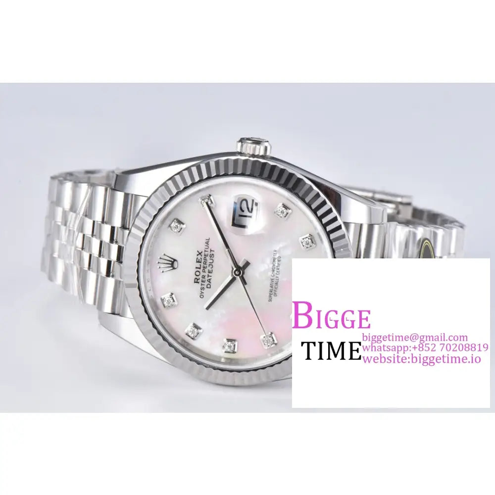 Datejust 41Mm Fluted Bezel Mop Dial Diamond Marker Oyster Bracelet Clean Factory Cf Vr3235 Rolex