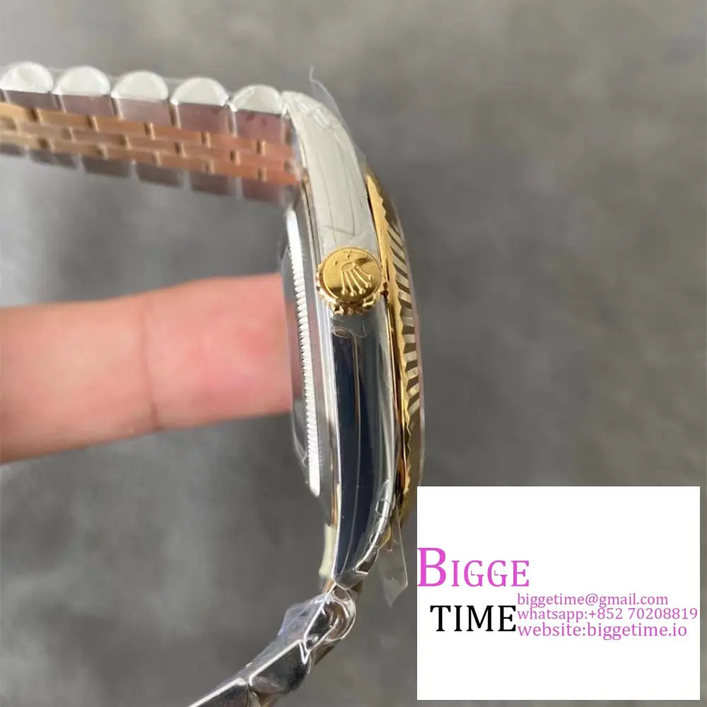 Datejust 41Mm Fluted Bezel Yg Dial Yg/Ss Jubilee Bracelet Vsf Vs3235 Rolex