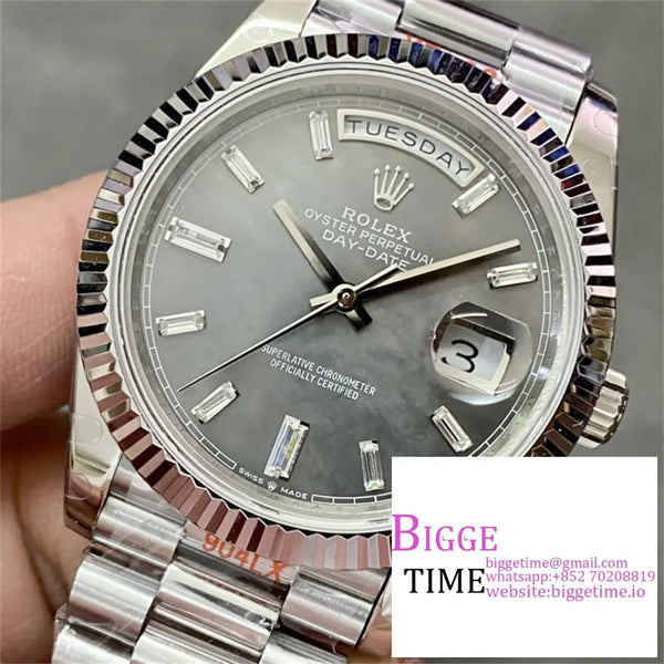 Daydate 40Mm Grey Meteorite Dial President Bracelet Gmf A2836 Tungsten Option1 Rolex