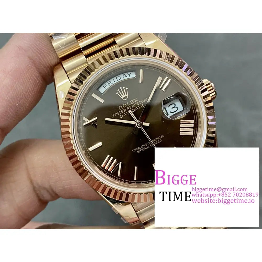 Daydate 40Mm Rg Brown Dial Roma Marker President Bracelet Gmf A3255 Rolex