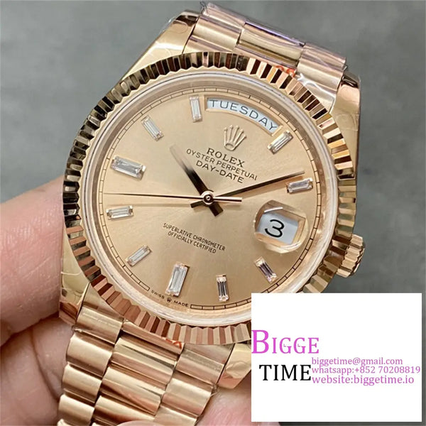 Daydate 40Mm Rg Dial Diamond Marker President Bracelet Gmf A2836 Tungsten Option1 Rolex