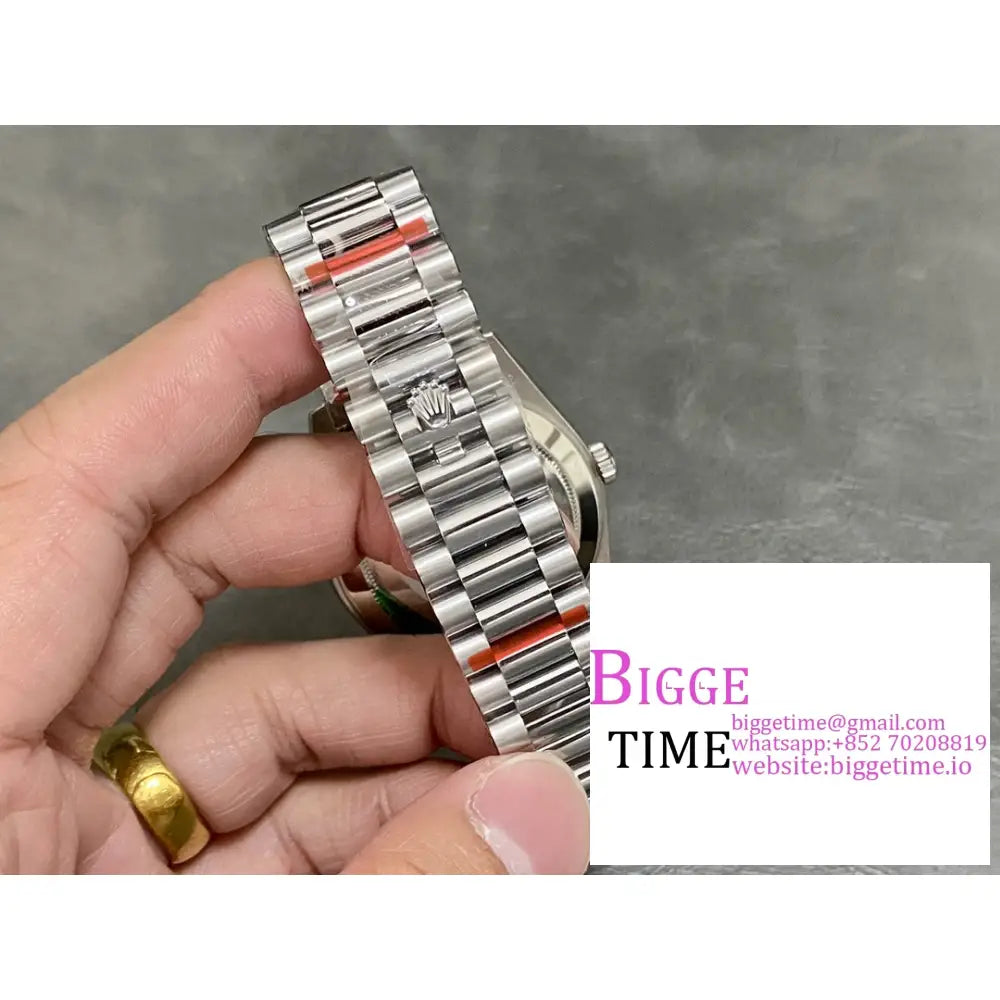 Daydate 40Mm White Meteorite Dial President Bracelet Gmf A2836 Tungsten Rolex