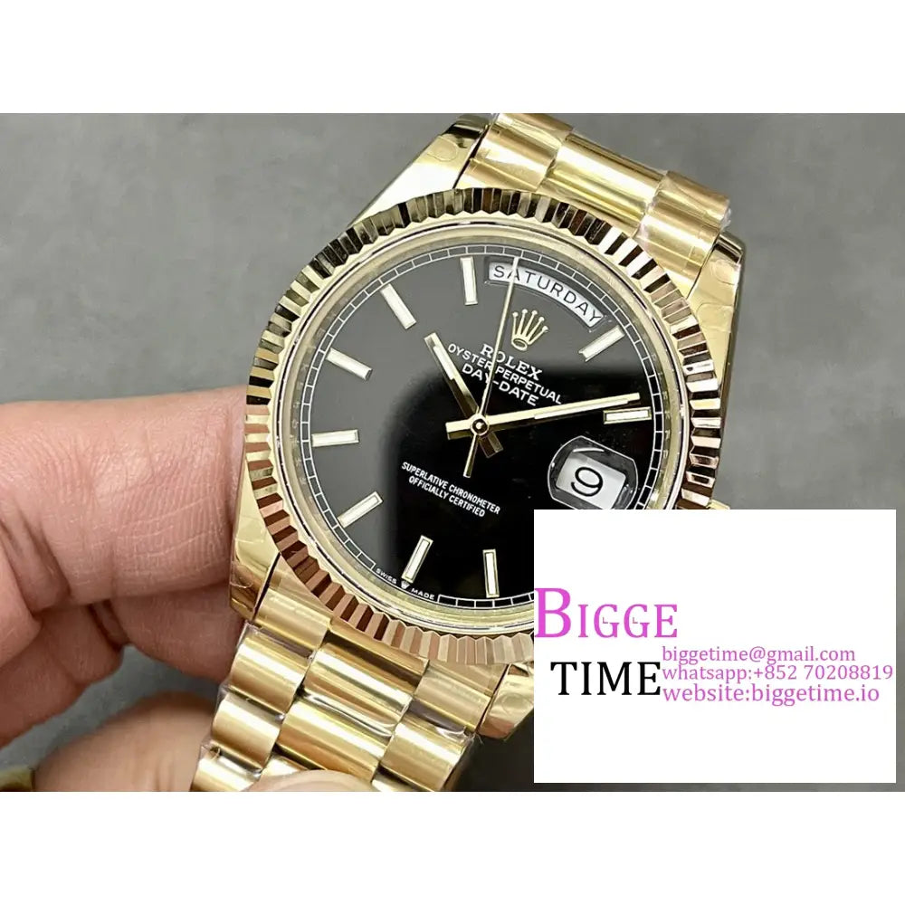 Daydate 40Mm Yg Black Dial President Bracelet Gmf A2836 Tungsten Rolex