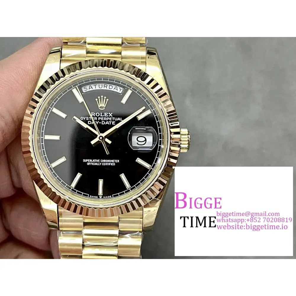 Daydate 40Mm Yg Black Dial President Bracelet Gmf A2836 Tungsten Rolex