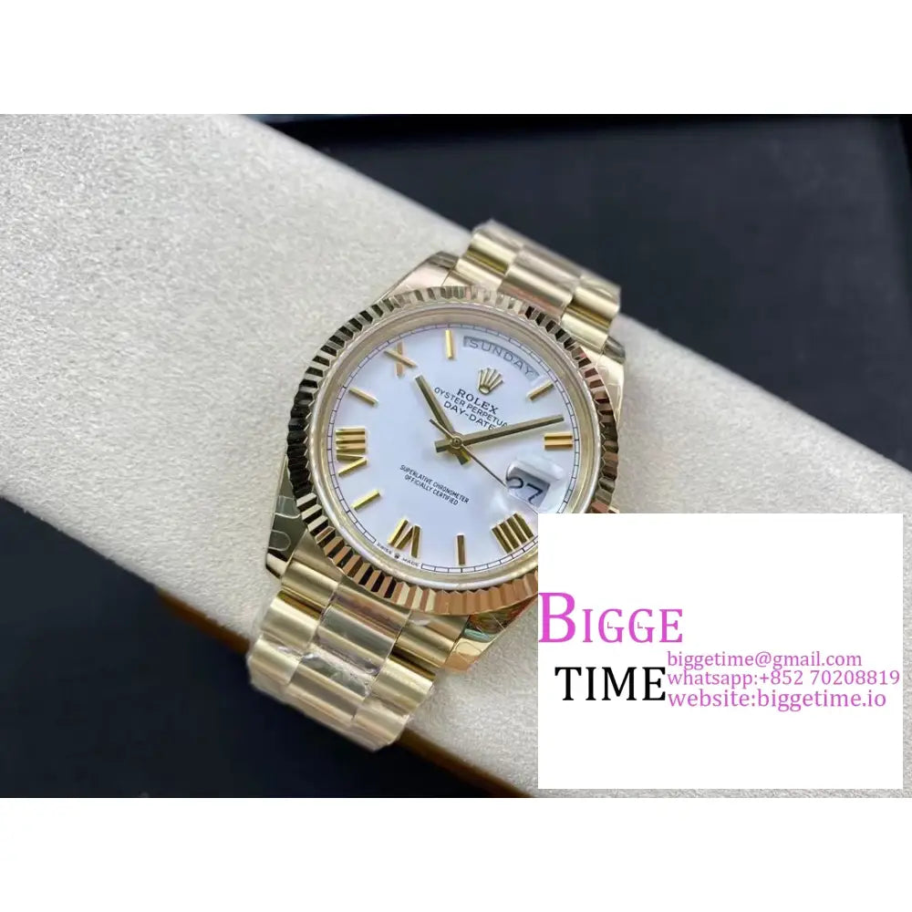 Daydate 40Mm Yg White Dial Roma Marker President Bracelet Gmf A2836 Rolex