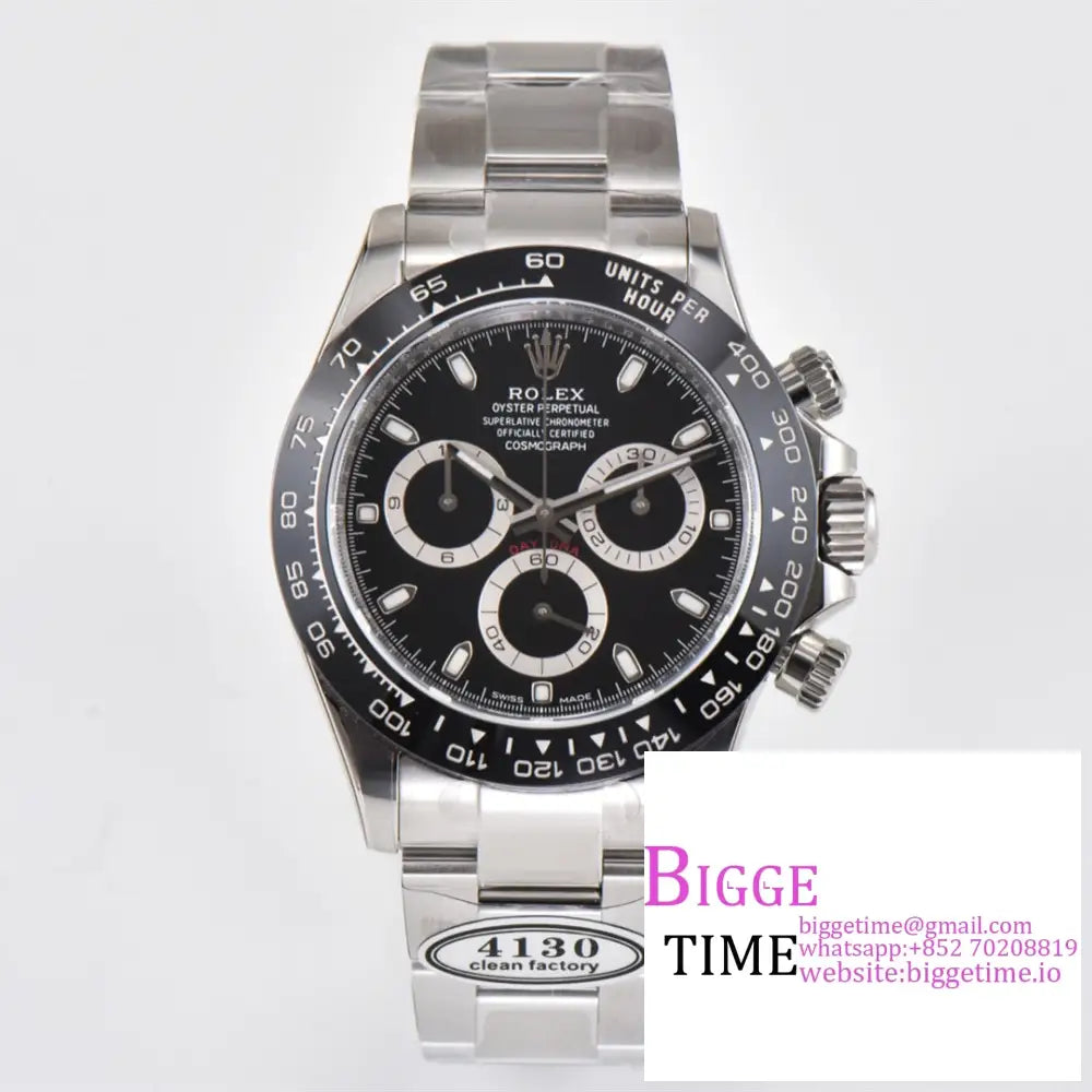 Daytona 116500Ln Ceramic Bezel Black Dial Ss Bracelet Clean Factory Cf Sa4130 Option1 Rolex