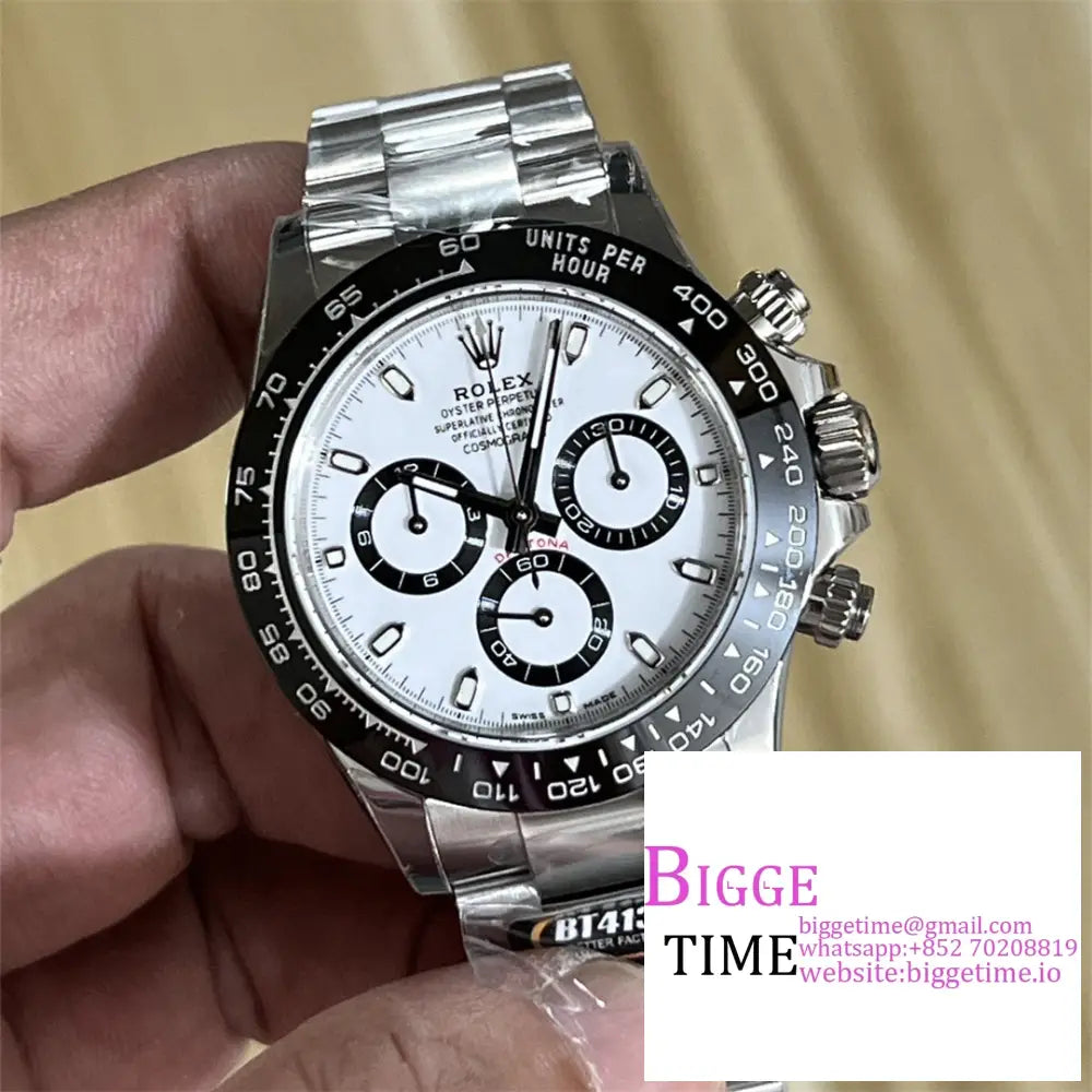 Daytona 116500Ln Ceramic Bezel White Dial Panda Ss Bracelet Btf Dd4130 Rolex