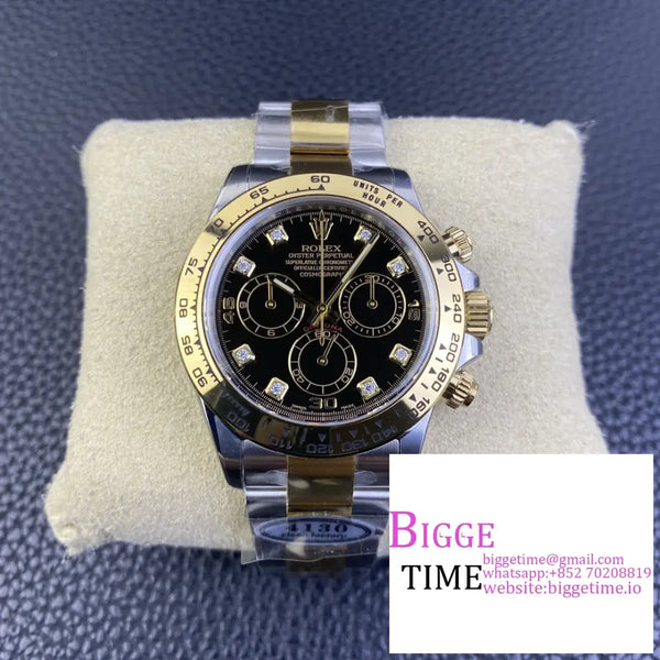 Daytona 116503 Yg/Ss Black Dial Diamond Marker Bracelet Clean Factory Cf Sa4130 Option1 Rolex