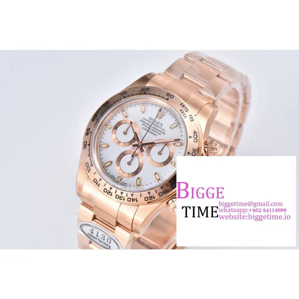 Daytona 116505 Rg White Dial Bracelet Clean Factory Cf Sa4130 Rolex