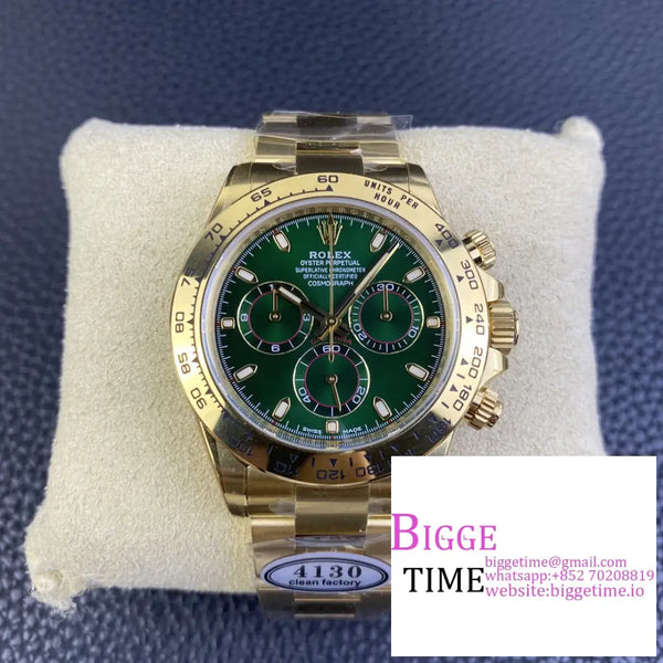 Daytona 116508 Yg Green Dial Bracelet Clean Factory Cf Sa4130 Option1 Rolex