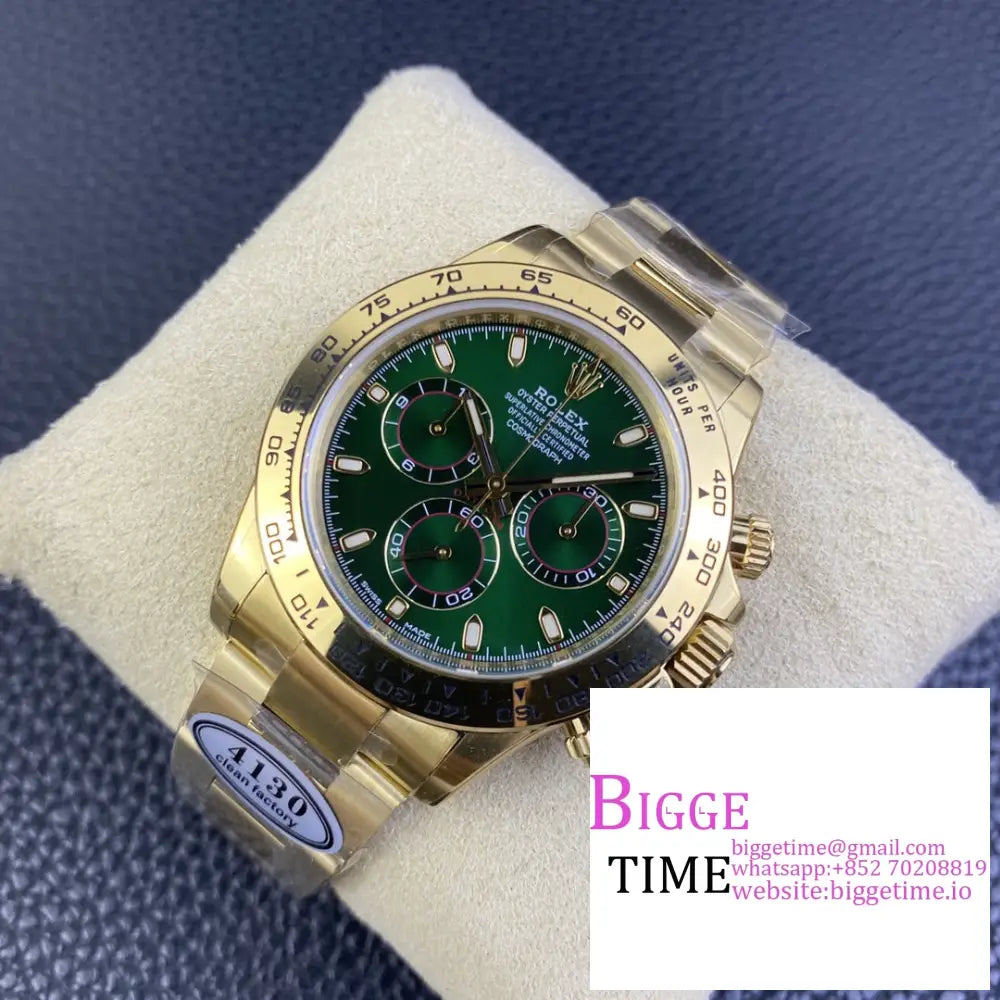 Daytona 116508 Yg Green Dial Bracelet Clean Factory Cf Sa4130 Rolex