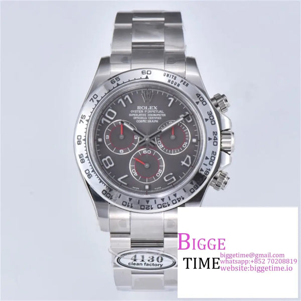 Daytona 116509 Grey Dial Arabic Numerals Marker Ss Bracelet Clean Factory Cf Sa4130 Option1 Rolex