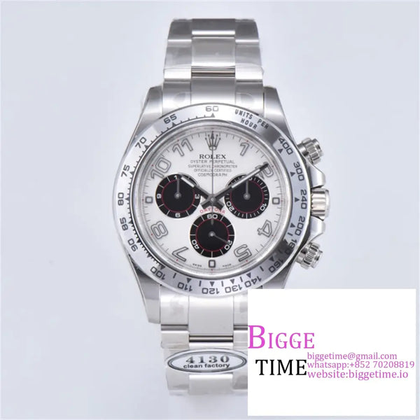 Daytona 116509 White Dial Arabic Numerals Marker Ss Bracelet Clean Factory Cf Sa4130 Option1 Rolex