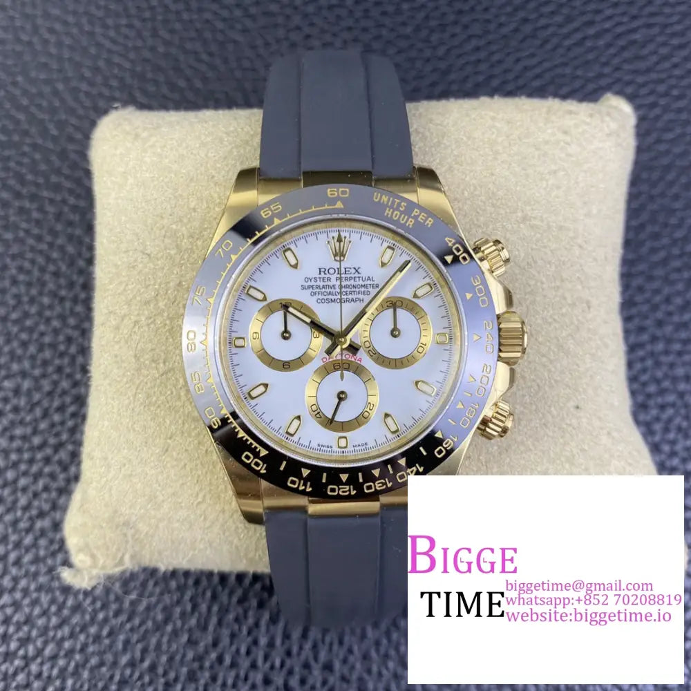 Daytona 116515 Yg Ceramic Bezel White Dial Oysterflex Strap Clean Factory Cf Sa4130 Option1 Rolex