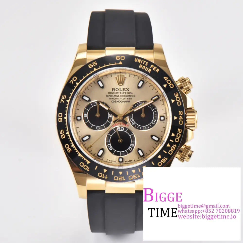 Daytona 116518Ln Gold Dial Black Subdials Oysterflex Strap Clean Factory Cf Sa4130 Option1 Rolex