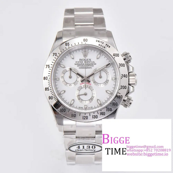 Daytona 116520 White Dial Ss Bracelet Clean Factory Cf Sa4130 Option1 Rolex