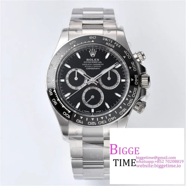 Daytona 126500 Ceramic Bezel Black Dial Ss Bracelet Clean Factory Cf Sa4131 Option1 Rolex