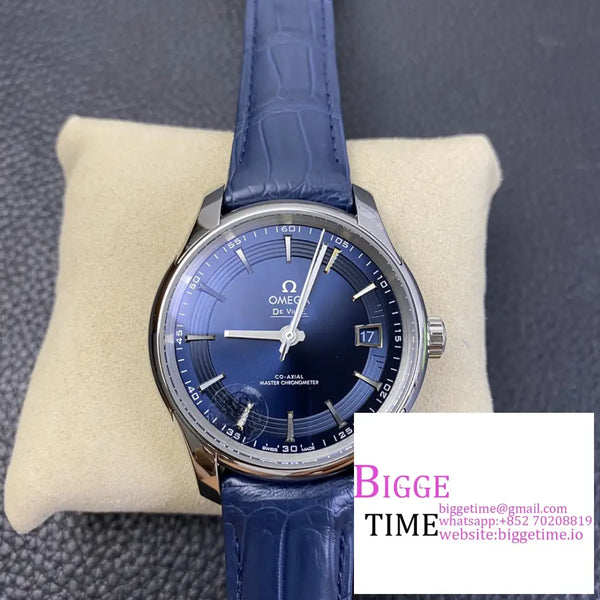 De Ville Hour Vision 41Mm Blue Dial Leather Strap Vsf A8500 Option1 Omega