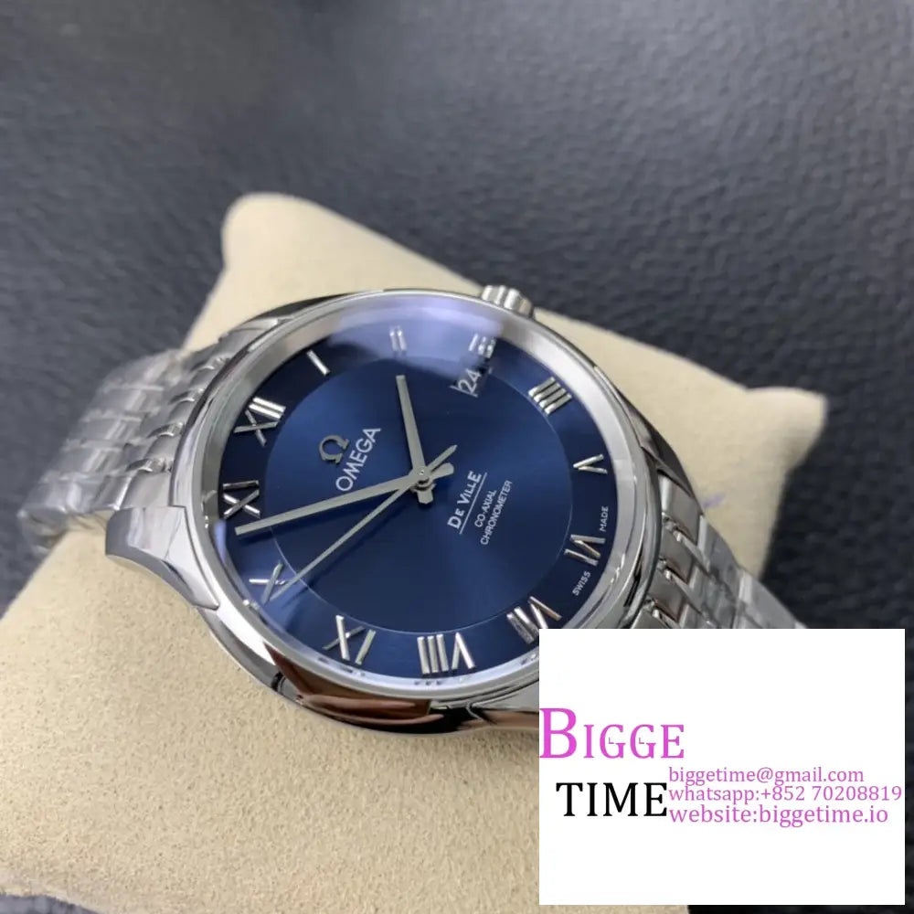 De Ville Hour Vision 41Mm Blue Dial Ss Bracelet Vsf A8500 Omega