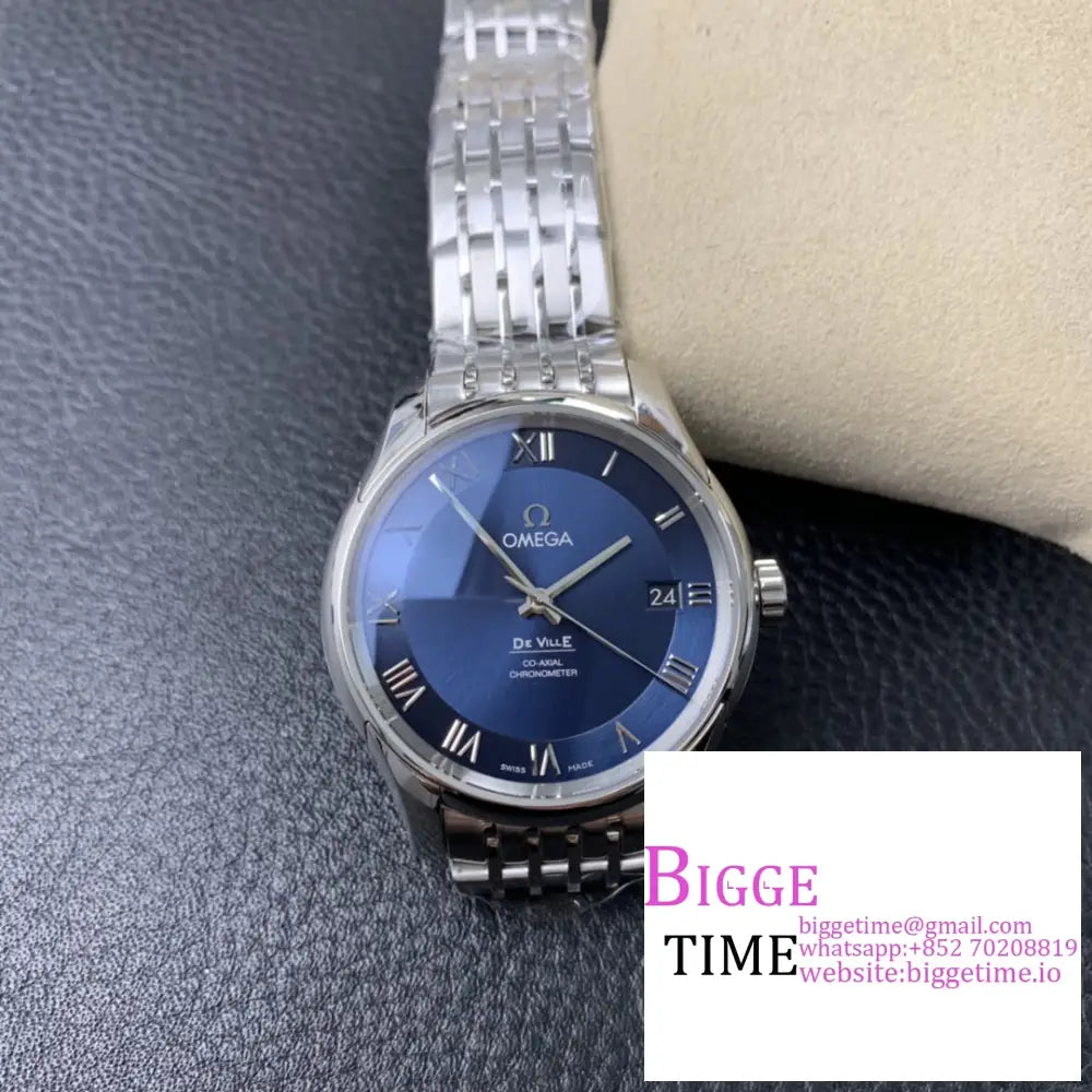 De Ville Hour Vision 41Mm Blue Dial Ss Bracelet Vsf A8500 Omega