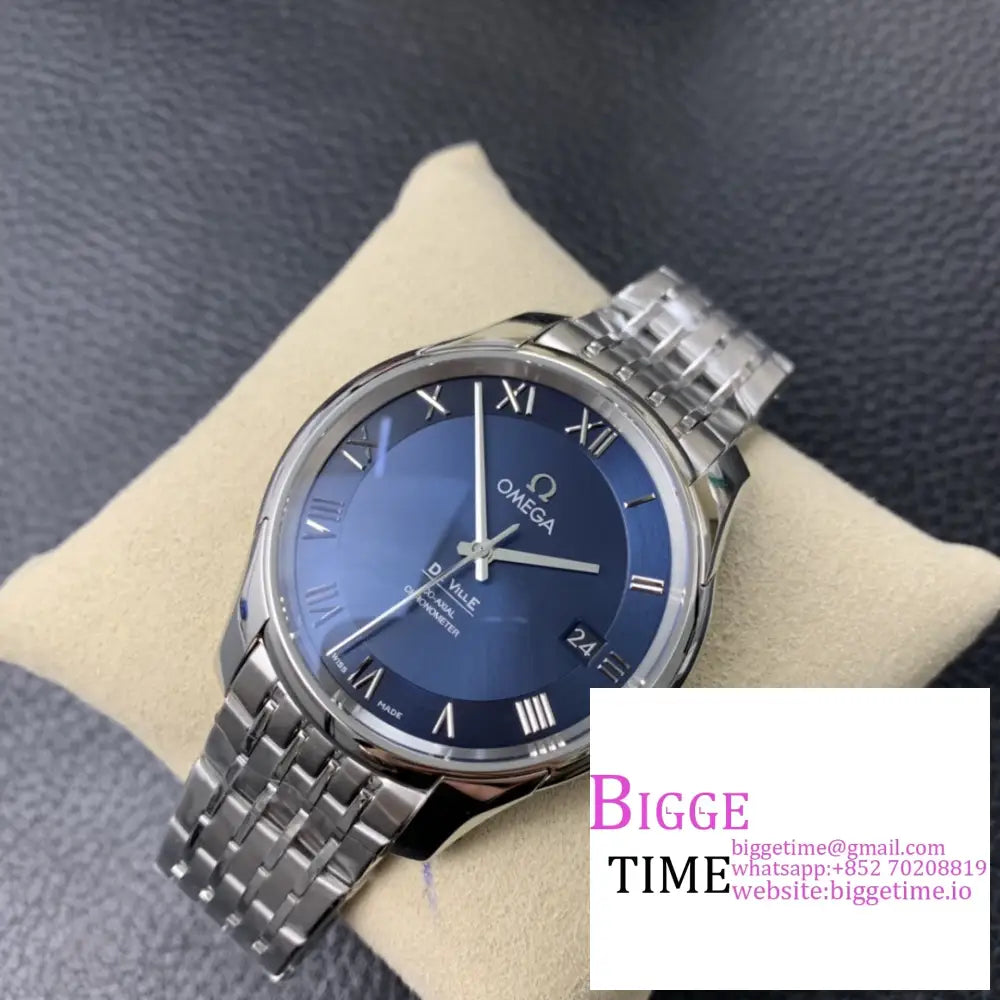 De Ville Hour Vision 41Mm Blue Dial Ss Bracelet Vsf A8500 Omega