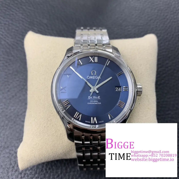 De Ville Hour Vision 41Mm Blue Dial Ss Bracelet Vsf A8500 Option1 Omega