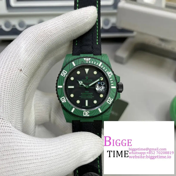 Diw Submariner 40Mm Green Bezel Black Dial Nylon Strap Vsf Vs3135 Option1 Rolex