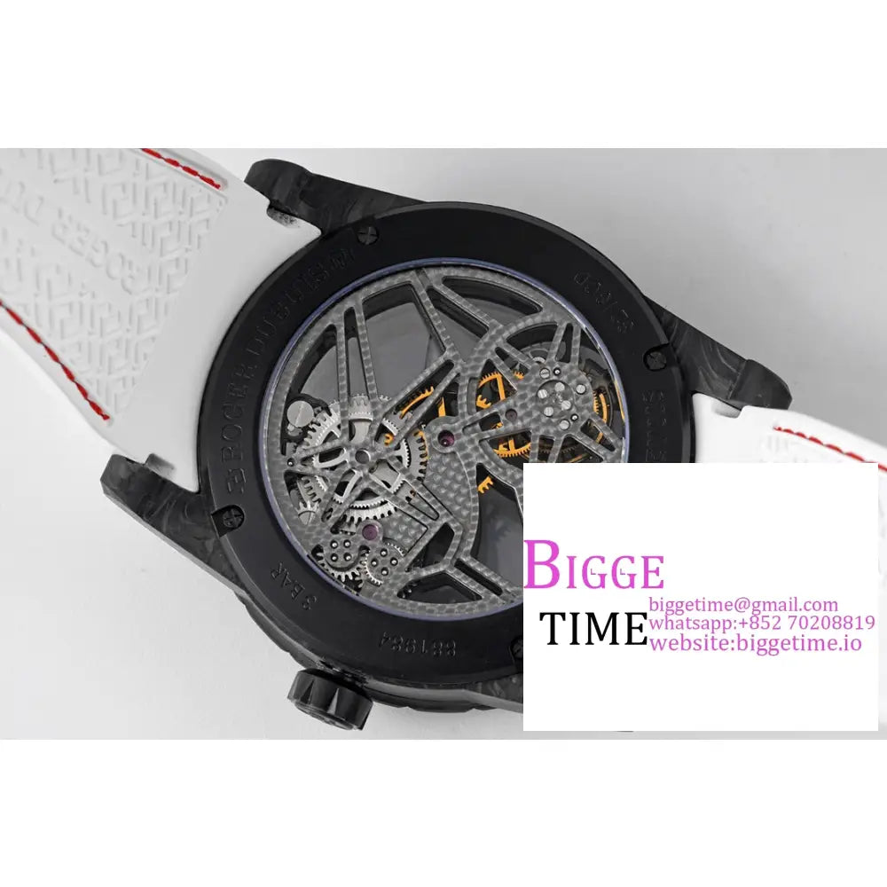 Excalibur Tourbillon 45M Black Openwork White Rubber Strap Jbf Tourb Roger Dubuis