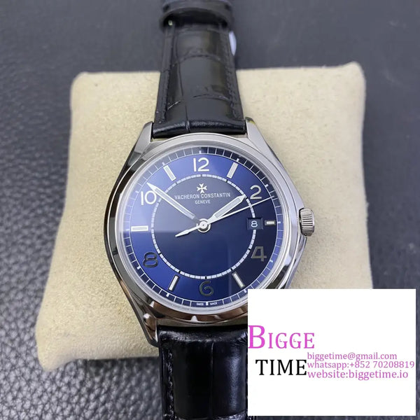 Fiftysix 40Mm 4600E Blue Dial Black Leather Strap Zf A1326 Option1 Vacheron Constantin