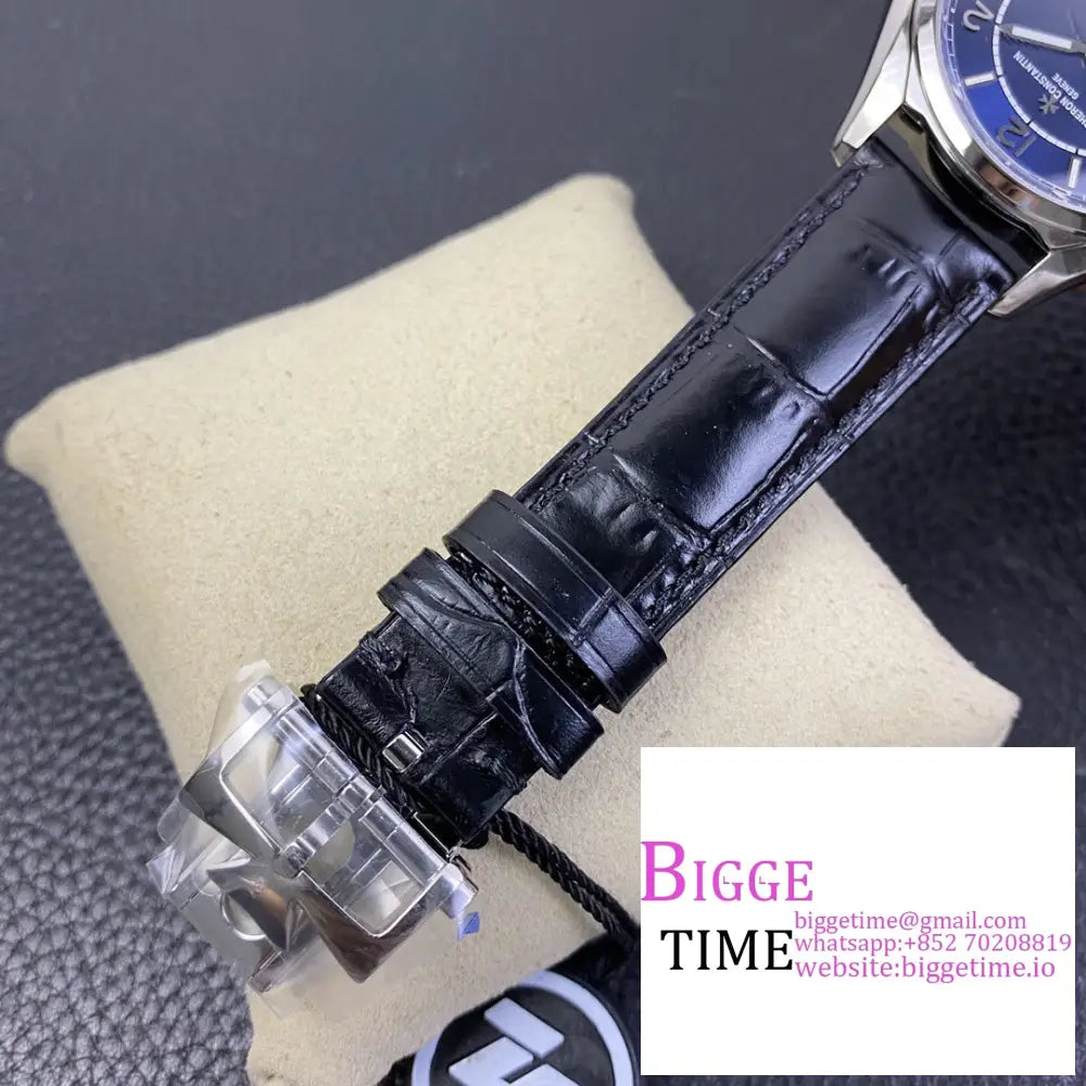 Fiftysix 40Mm 4600E Blue Dial Black Leather Strap Zf A1326 Vacheron Constantin