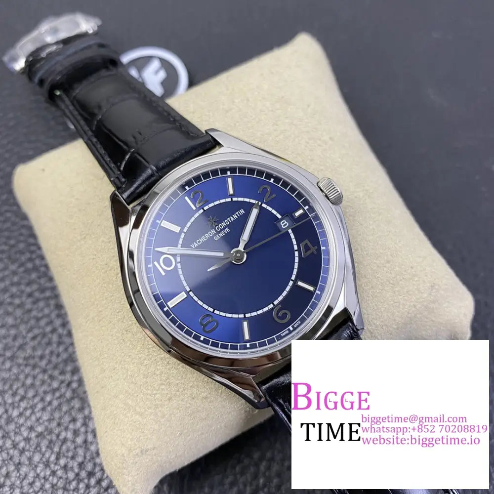 Fiftysix 40Mm 4600E Blue Dial Black Leather Strap Zf A1326 Vacheron Constantin