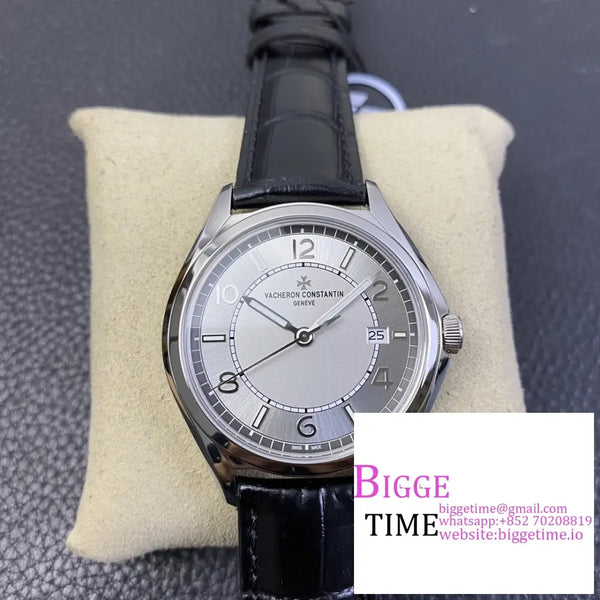 Fiftysix 40Mm 4600E Silver Dial Black Leather Strap Zf A1326 Option1 Vacheron Constantin